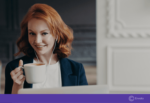 Woman entrepreneur listening to an Introduction to Lean Innovation webinar